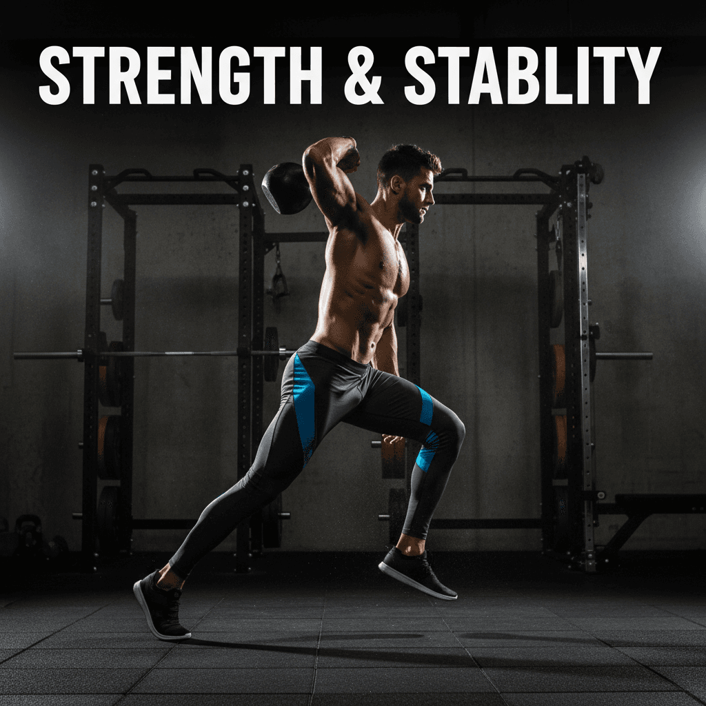 Athlete demonstrating spinal stability during exercise