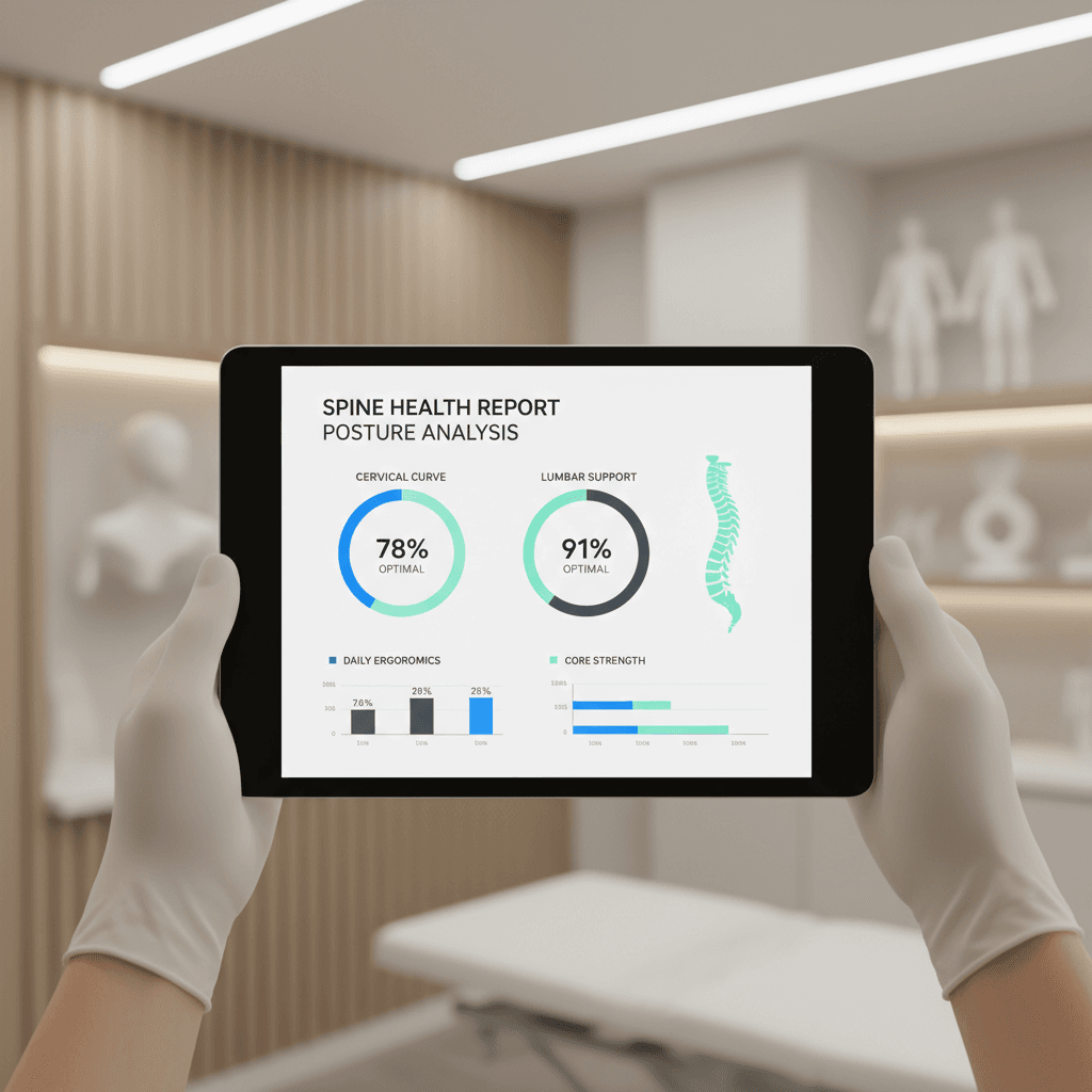 AI spine health report displayed on digital device
