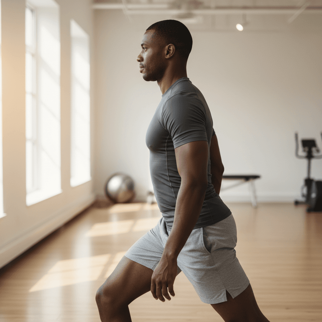 Athlete demonstrating proper spinal alignment