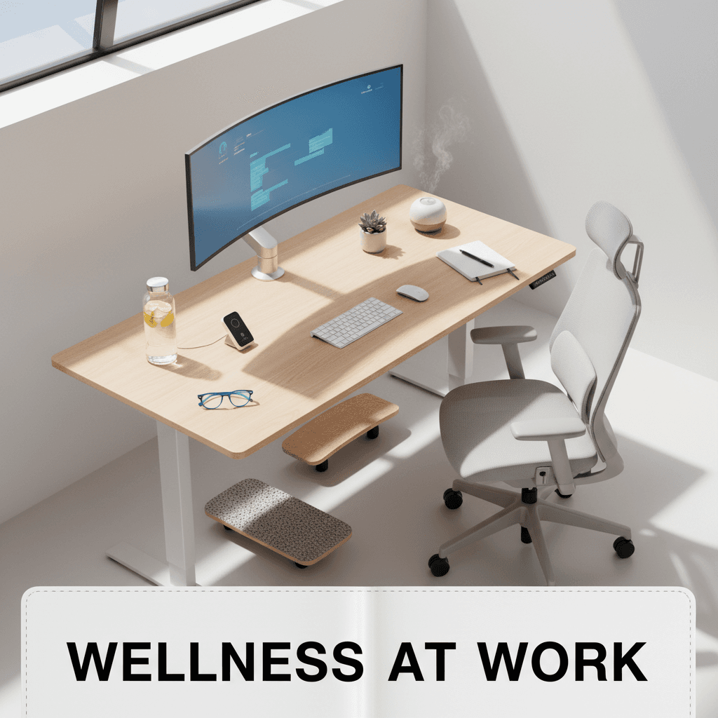 Ergonomic workspace setup for spine health