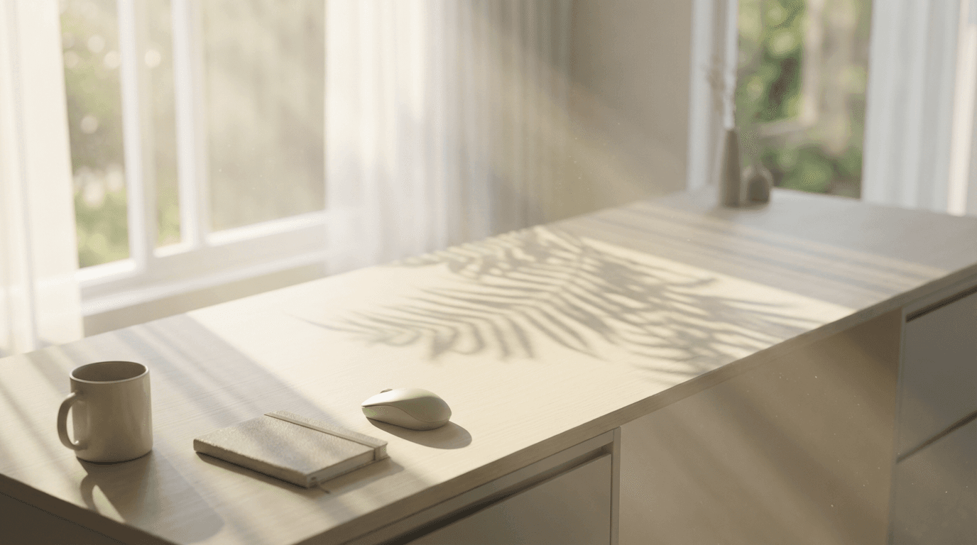Person with proper posture at desk